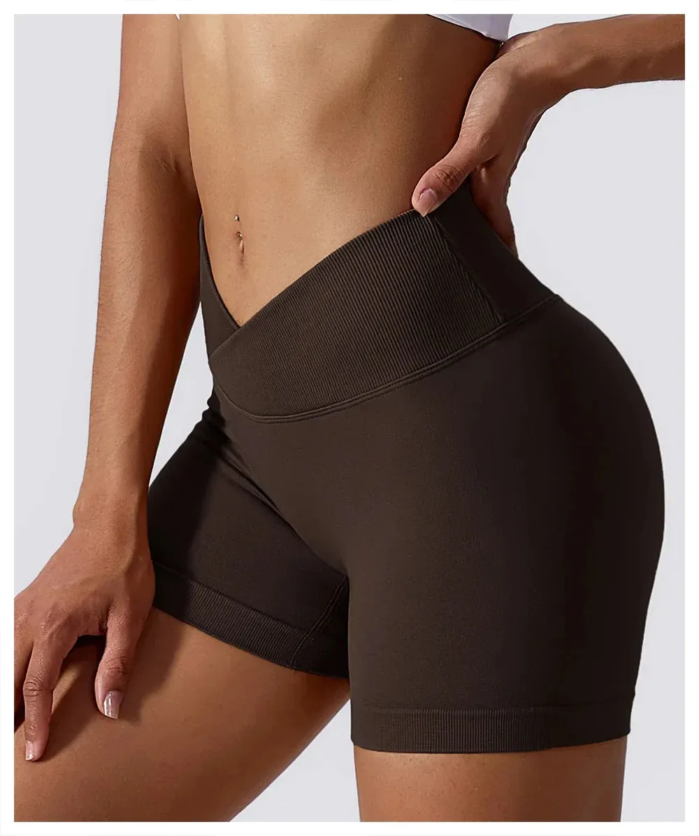 Summer Seamless Elasticity Buttock Lift Gym Shorts Women Sports Short