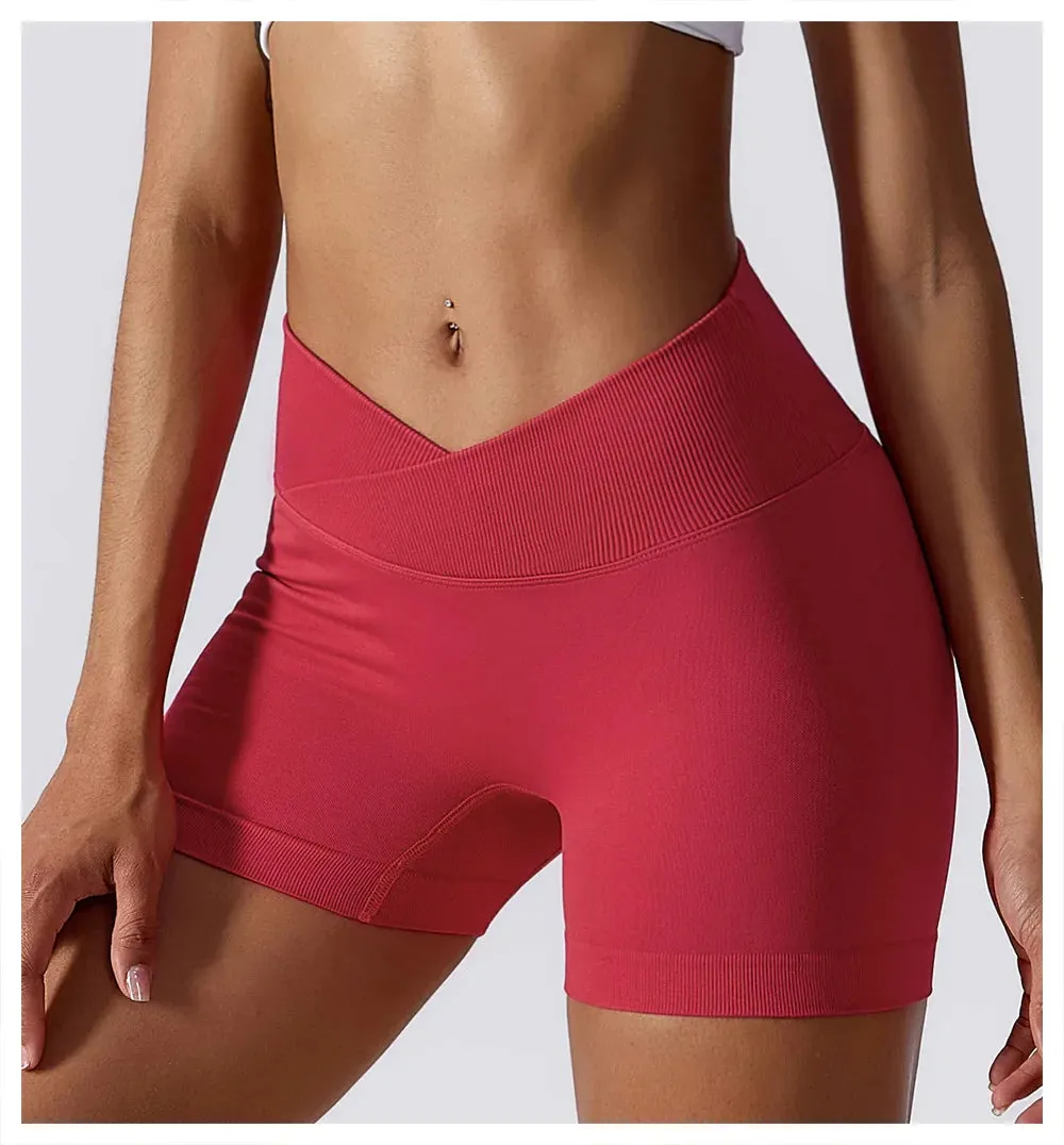 Summer Seamless Elasticity Buttock Lift Gym Shorts Women Sports Short