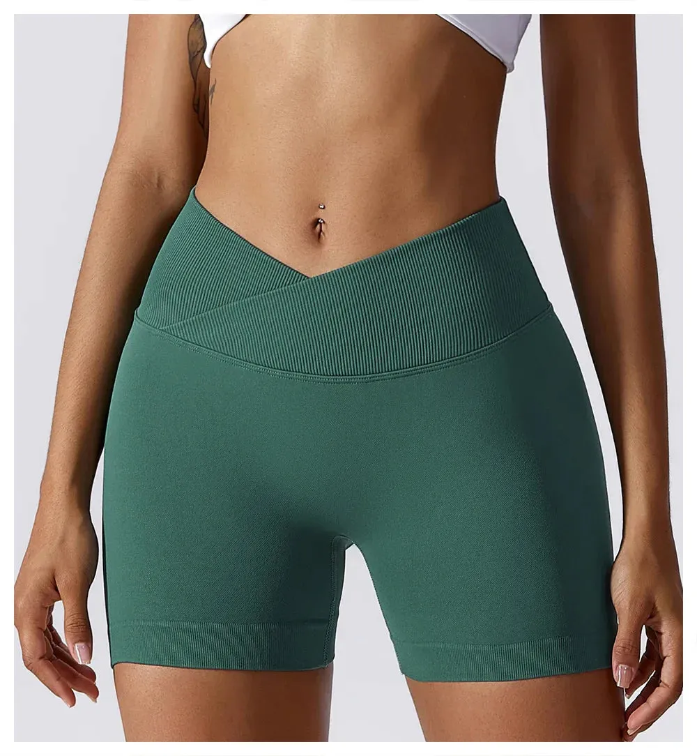 Summer Seamless Elasticity Buttock Lift Gym Shorts Women Sports Short