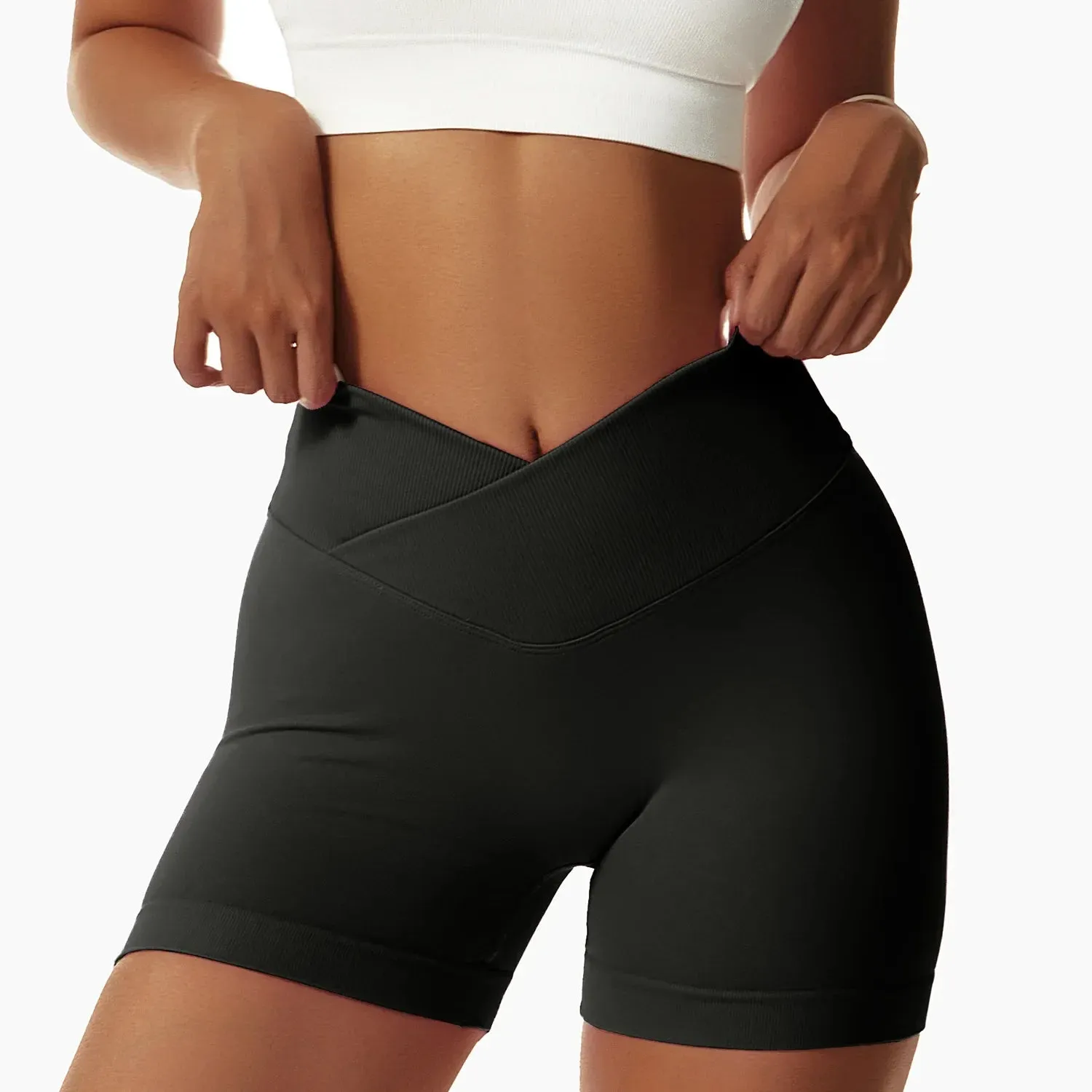 Summer Seamless Elasticity Buttock Lift Gym Shorts Women Sports Short