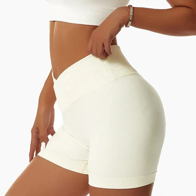 Summer Seamless Elasticity Buttock Lift Gym Shorts Women Sports Short