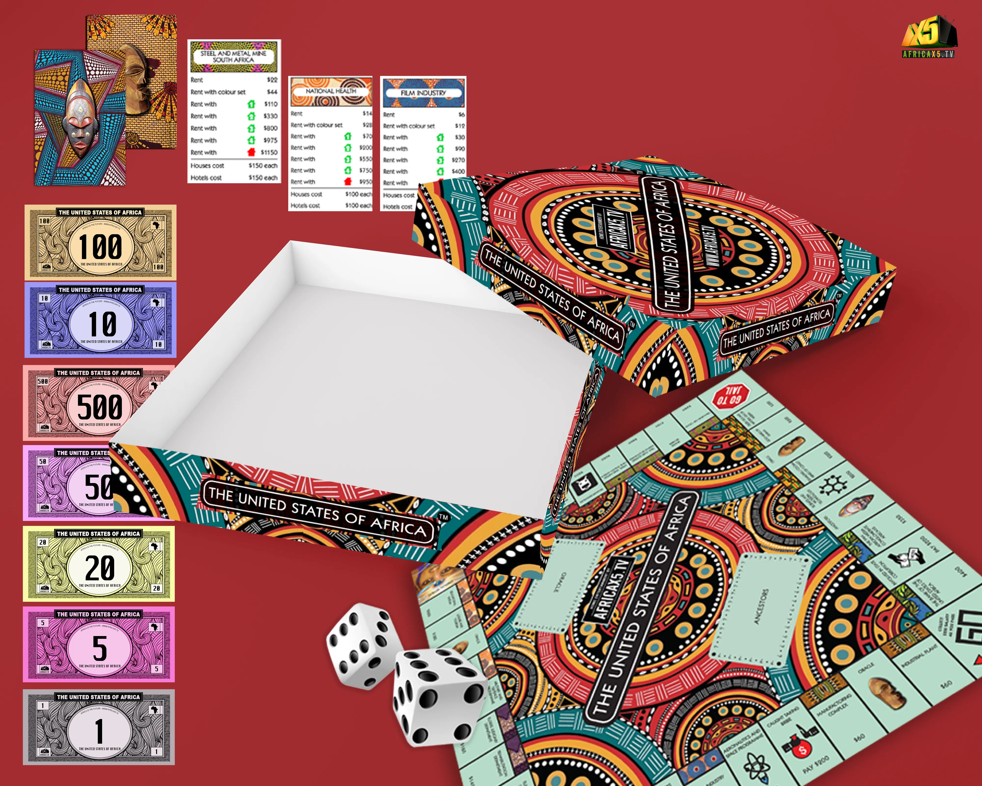 The United States of Africa | Board Game | Ages 10  | 4 Players | 30 Minutes Playing Time Active