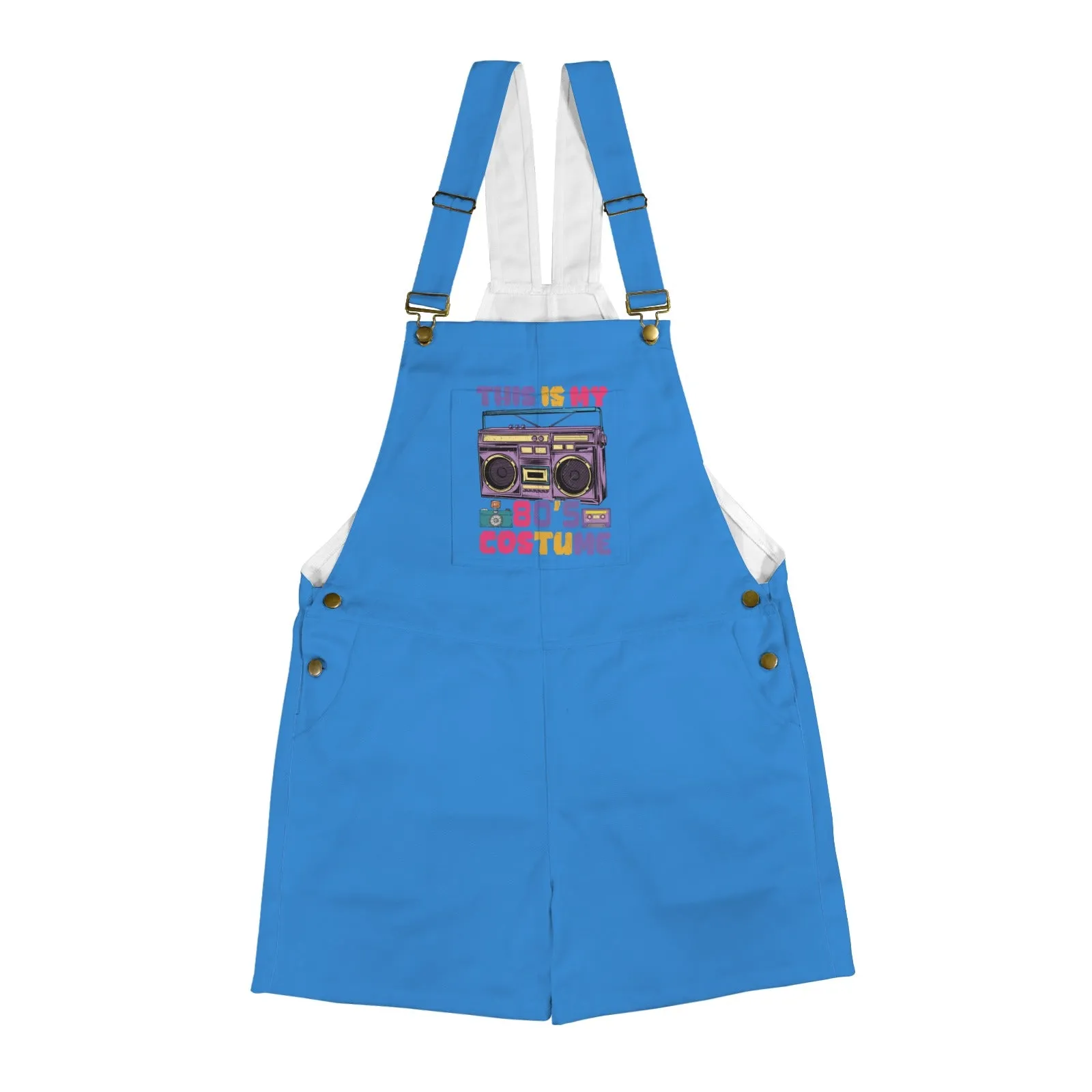 This is my 80's Costume Curious Blue Emerson Easy-Wear Jumpsuit Unisex Shorts Suspender Jumpsuit